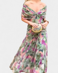 Karen | Long Floral Dress with V-Neck