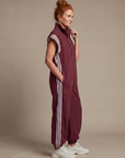 Lark | Zip Front Stripe Panel Jumpsuit