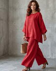 Prue | Oversized Tunic Wide Leg Pant Set