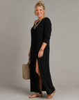 Asterelle | One Shoulder Side Slit Flowing Midi Dress