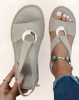 Mackenna | Flat Sandals With Metal Buckle