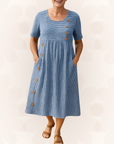 Lori | Striped Midi Dress – Effortless Comfort, Everyday Confidence