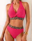 Ribbed Bikini Leopard Color Block