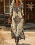 Evelyn | Vintage-Inspired Long Sleeve Casual Dress