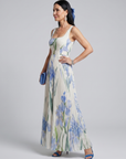 Ophelia | Sleeveless Square Neck Floral Print Midi Dress