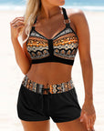 Maryan - Geometric Pattern Bikini with High Elastic Waistband