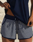 Simple Striped Tankini Shorty