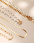 Modern Pearl Layered Necklace Set