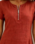 Bonnie™ | Cotton Zip-Front Pocket Dress