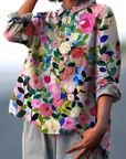 Delia | Colorful Spring Floral Garden Printed Women's Casual Shirt