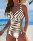 Striped Color Block Swimsuit
