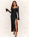 Clara | Women Summer Glitter Halter Neck Maxi Dress