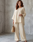 Prue | Oversized Tunic Wide Leg Pant Set