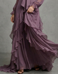 Demetria | Tie Neck Ruffle Tiered Maxi Dress