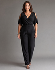 Nyxara | Cold Shoulder Wrap Waist Relaxed Jumpsuit