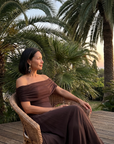 June | Off Shoulder Draped Midi Dress