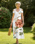 Camila | Floral Off-Shoulder A-Line Midi Dress