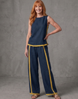 Inara | Sleeveless Top Wide Leg Contrast Pants Set