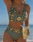 Vintage Floral Print Bikini Sexy