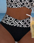 Two-Piece Bikini with Bra Cut and Diamond Pattern