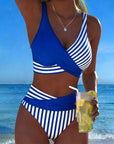 Bikini Crossed Stripes Printed