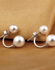 Double Pearl Statement Earrings