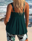 Edith | Cross-Body Tankini with Floral Shorts