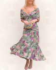 Karen | Long Floral Dress with V-Neck