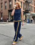 Inara | Sleeveless Top Wide Leg Contrast Pants Set