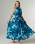 Sylin | Gathered Halter Midi Dress