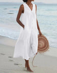 Samantha | Women Lena Summer V Neck Midi Dress