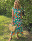 Lila | Floral V-Neck Tiered Midi Dress