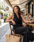 Yvaine | Drape Neck Fluid Top Wide Leg Set