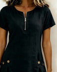 Bonnie™ | Cotton Zip-Front Pocket Dress