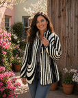 Soraya | Casual Quilted Jacket with Abstract Geometric Design