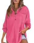 KATHRYN™ – Casual Lightweight Button V Neck Tunic Blouse
