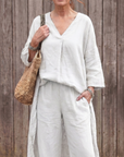 Onyx | Loose Tunic Top Wide Leg Pant Set
