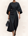 Lily | Women’s Winter Lantern Sleeve Midi Dress