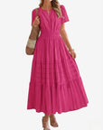 Camille | Boho A-Line Maxi Dress with V-Neck & Flowing Fit