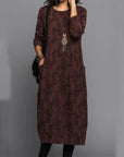 Kimberly | Women’s Winter Long Sleeve Pocket Maxi Dress