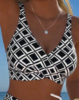 Two-Piece Bikini with Bra Cut and Diamond Pattern