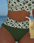 Two-Piece Bikini with Bra Cut and Diamond Pattern