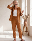 Noor | Long Sleeve Shirt Tapered Pants Set