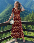 Lyra | Elegant Floral V-Neck Midi Dress