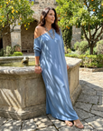 Asterelle | One Shoulder Side Slit Flowing Midi Dress