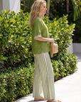 Wren | Contrast V Neck Tunic Stripe Trouser Set