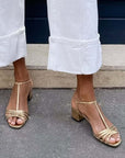 Metallic Heeled Sandals