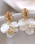 The Frosted Petal Pearl Earrings
