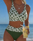 Two-Piece Bikini with Bra Cut and Diamond Pattern
