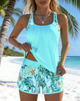 Tankini Stylish Sea Print Split